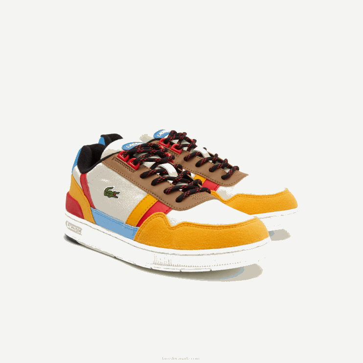 Juniors Lacoste V0ZN3334 Off White & Yellow HT3 T-Clip Winter Synthetic Outdoor Shoes - Image 2