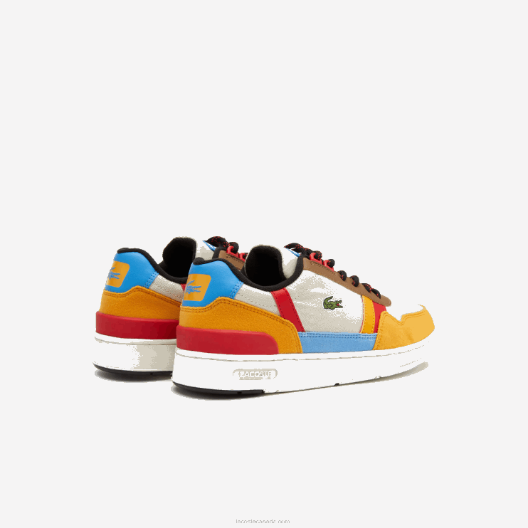 Juniors Lacoste V0ZN3334 Off White & Yellow HT3 T-Clip Winter Synthetic Outdoor Shoes - Image 3