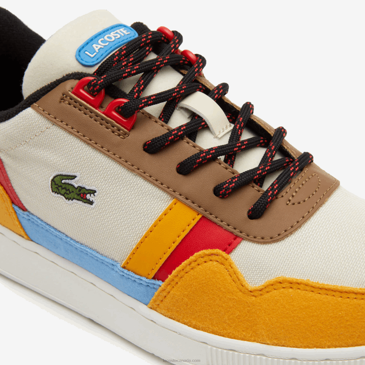 Juniors Lacoste V0ZN3334 Off White & Yellow HT3 T-Clip Winter Synthetic Outdoor Shoes - Image 6