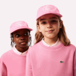 Kids Lacoste V0ZN2169 Pink 2R3 Contrast Eyelets Adjustable Cap