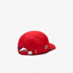 Kids Lacoste V0ZN2279 Red 240 Solid Gabardine Cap - Image 3
