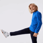 Kids Lacoste V0ZN2943 Blue K1Q Regular Fit Petit Pique Polo - Image 3