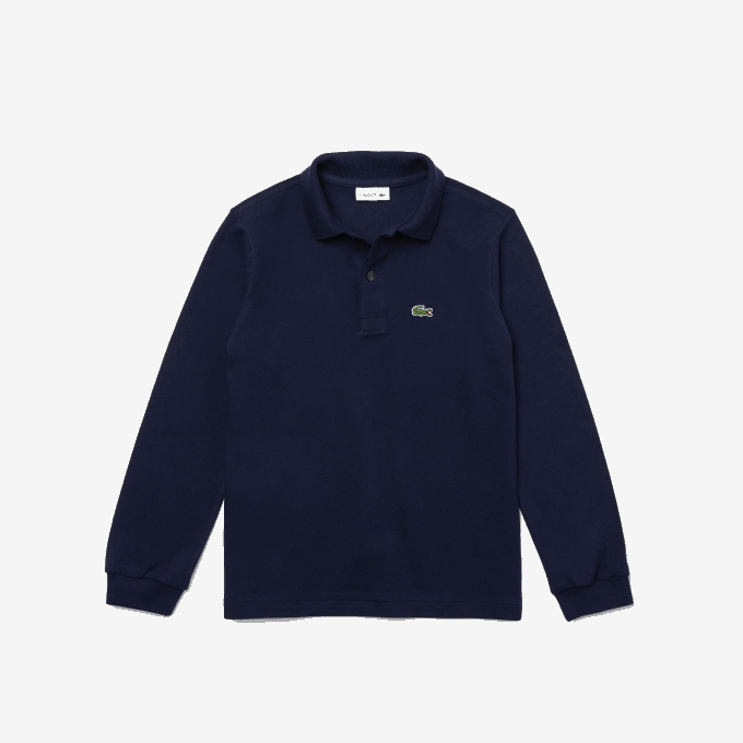 Kids Lacoste V0ZN2946 Navy Blue 166 Regular Fit Petit Pique Polo - Image 1