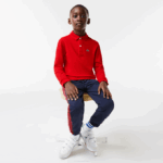 Kids Lacoste V0ZN2952 Red 240 Regular Fit Petit Pique Polo - Image 2
