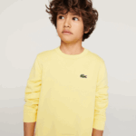 Kids Lacoste V0ZN2975 Yellow 107 Cotton Fleece Sweatshirt