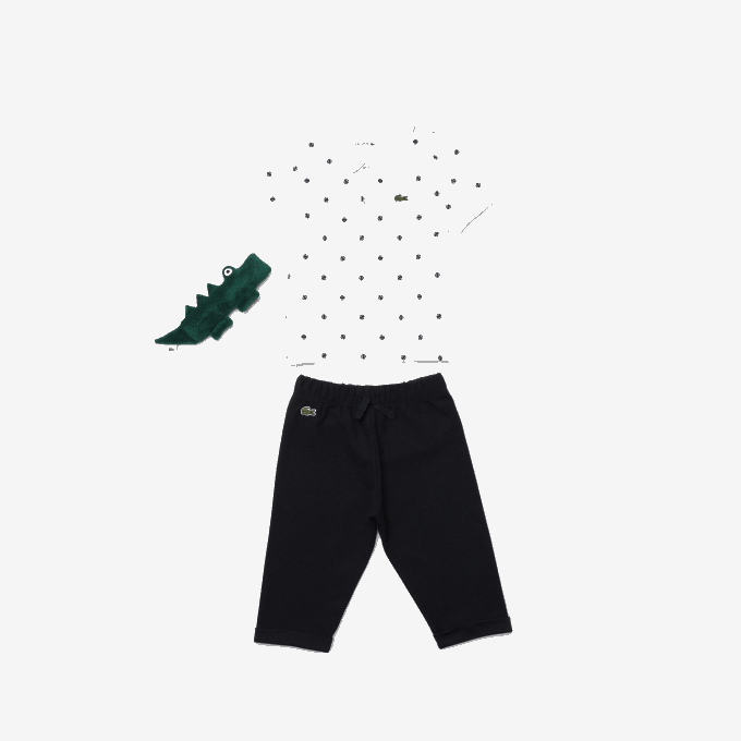 Kids Lacoste V0ZN2984 Navy Blue White 525 Toy And Organic Cotton Pajamas Box Set - Image 2