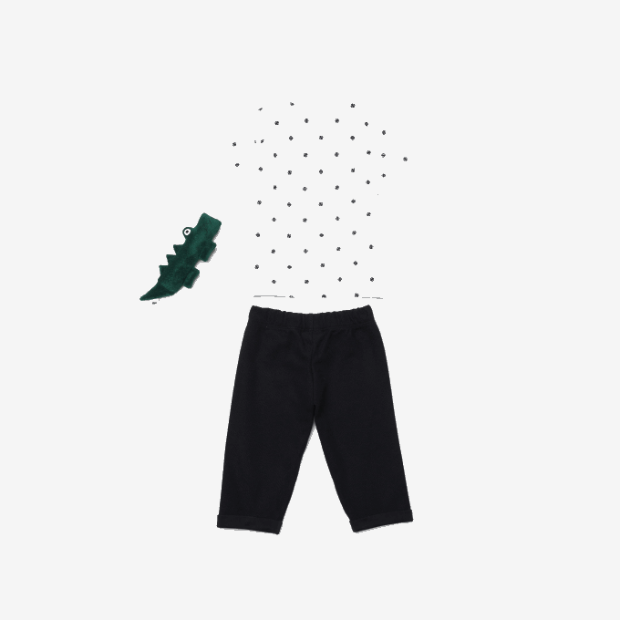 Kids Lacoste V0ZN2984 Navy Blue White 525 Toy And Organic Cotton Pajamas Box Set - Image 3