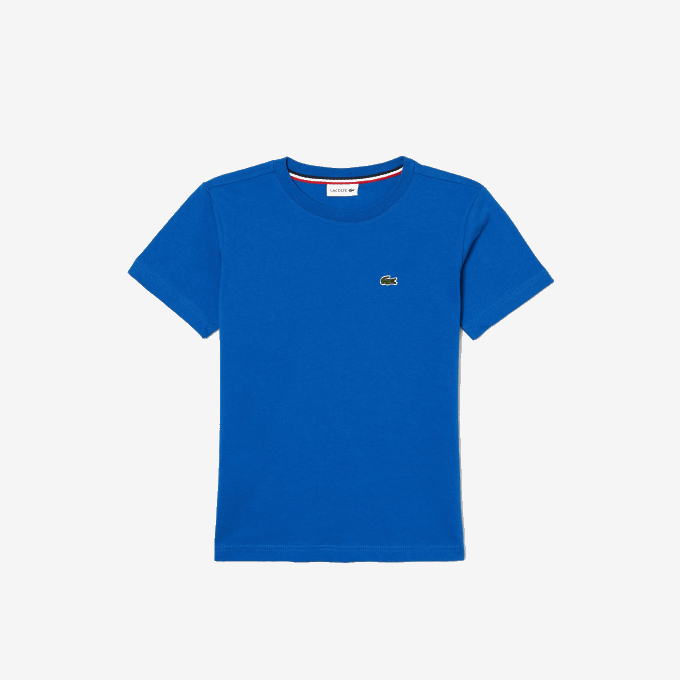 Kids Lacoste V0ZN2995 Blue KXB Crew Neck Cotton Jersey T-Shirt - Image 1