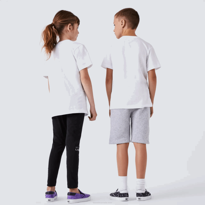 Kids Lacoste V0ZN2996 White 001 Crew Neck Cotton Jersey T-Shirt - Image 3