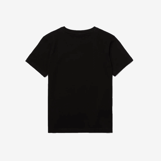 Kids Lacoste V0ZN2997 Black 031 Crew Neck Cotton Jersey T-Shirt - Image 2