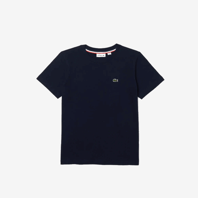 Kids Lacoste V0ZN2998 Navy Blue 166 Crew Neck Cotton Jersey T-Shirt - Image 5