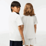 Kids Lacoste V0ZN3006 White 70V Contrast Print Organic Cotton T-Shirt - Image 3