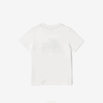 Kids Lacoste V0ZN3006 White 70V Contrast Print Organic Cotton T-Shirt - Image 5
