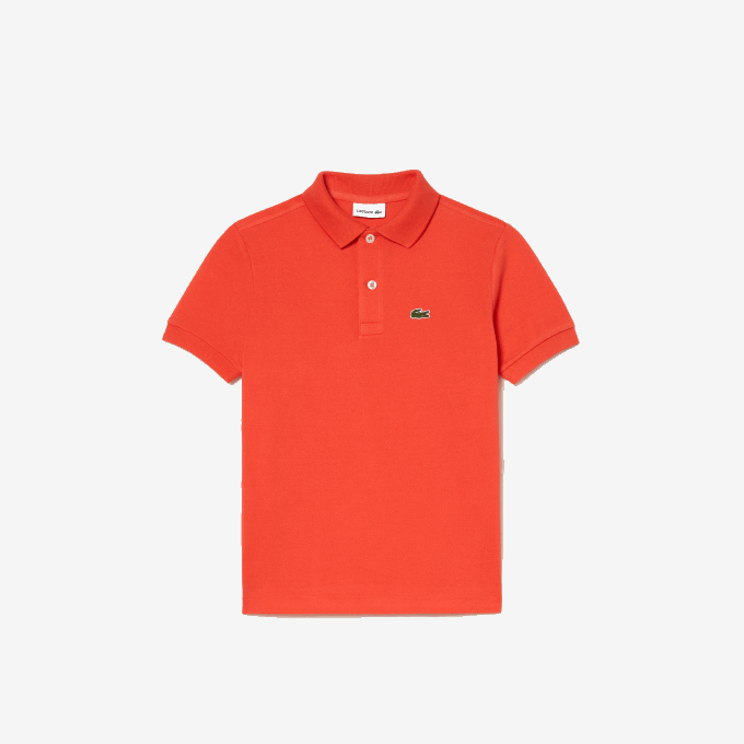 Kids Lacoste V0ZN3007 Orange 02K Regular Fit Petit Pique Polo - Image 3