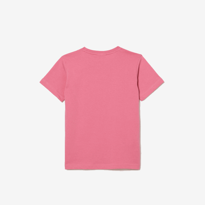 Kids Lacoste V0ZN3011 Pink 2R3 Crew Neck Cotton Jersey T-Shirt - Image 2