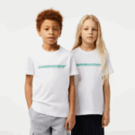 Kids Lacoste V0ZN3014 White 001 Cotton Jersey T-Shirt with Contrast Marking