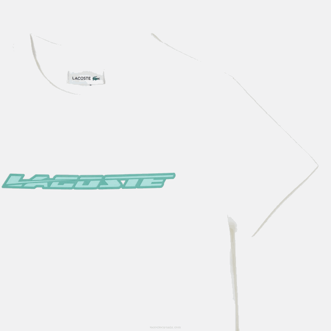 Kids Lacoste V0ZN3014 White 001 Cotton Jersey T-Shirt with Contrast Marking - Image 5