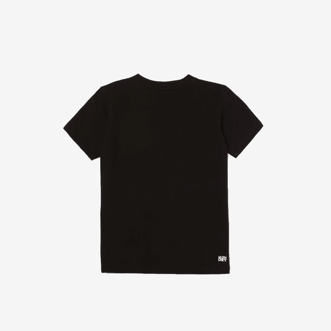 Kids Lacoste V0ZN3020 Black White 258 SPORT Tennis Technical Jersey Oversized Croc T-Shirt - Image 2