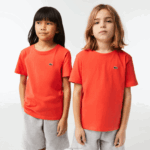 Kids Lacoste V0ZN3022 Orange 02K Crew Neck Cotton Jersey T-Shirt