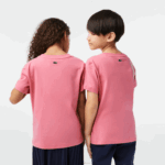 Kids Lacoste V0ZN3029 Pink 2R3 Contrast Branded Cotton Jersey T-Shirt - Image 3