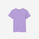 Kids Lacoste V0ZN3031 Purple GFU Contrast Branded Cotton Jersey T-Shirt - Image 2