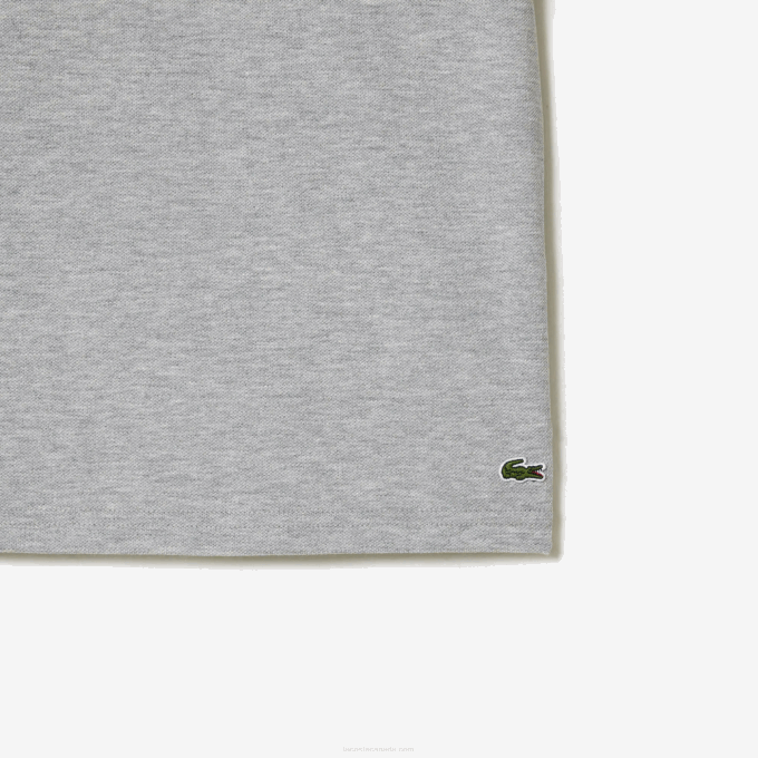 Kids Lacoste V0ZN3035 Grey Chine CCA Organic Cotton Contrast Print Polo - Image 4