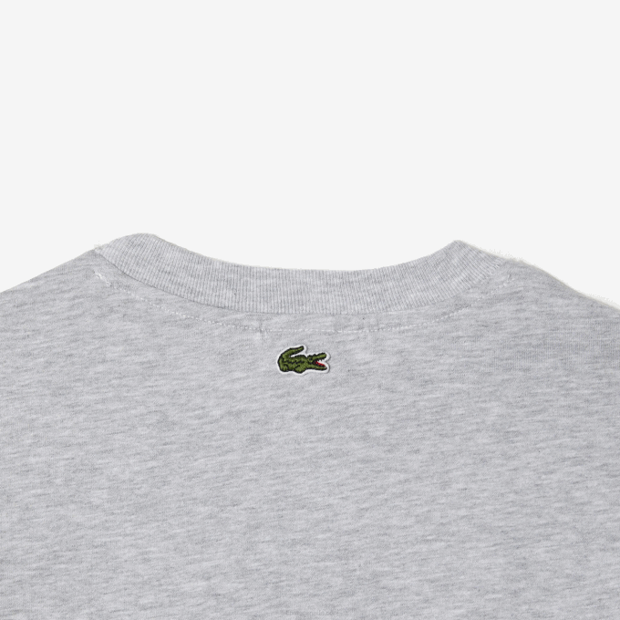Kids Lacoste V0ZN3041 Grey Chine CCA Contrast Print Cotton Jersey T-Shirt - Image 3