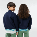 Kids Lacoste V0ZN3044 Navy Blue 166 Button-Down Fleece Sweatshirt - Image 2