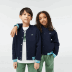 Kids Lacoste V0ZN3044 Navy Blue 166 Button-Down Fleece Sweatshirt