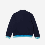 Kids Lacoste V0ZN3044 Navy Blue 166 Button-Down Fleece Sweatshirt - Image 4