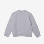 Kids Lacoste V0ZN3050 Grey Chine CCA Organic Cotton Fleece Sweatshirt - Image 2