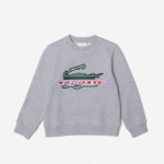 Kids Lacoste V0ZN3050 Grey Chine CCA Organic Cotton Fleece Sweatshirt