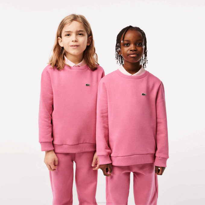 kids_lacoste_v0zn3051_pink_2r3_organic_cotton_flannel_sweatshirt.png Kids Lacoste V0ZN3051 Pink 2R3 Organic Cotton Flannel Sweatshirt - Image 1