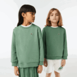 Kids Lacoste V0ZN3052 Khaki Green KX5 Organic Cotton Flannel Sweatshirt