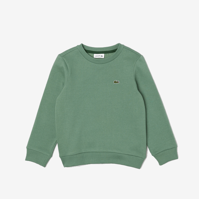 Kids Lacoste V0ZN3052 Khaki Green KX5 Organic Cotton Flannel Sweatshirt - Image 3