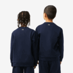 Kids Lacoste V0ZN3055 Navy Blue White 525 Contrast Branded Colorblock Sweatshirt - Image 3