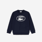 Kids Lacoste V0ZN3055 Navy Blue White 525 Contrast Branded Colorblock Sweatshirt - Image 4