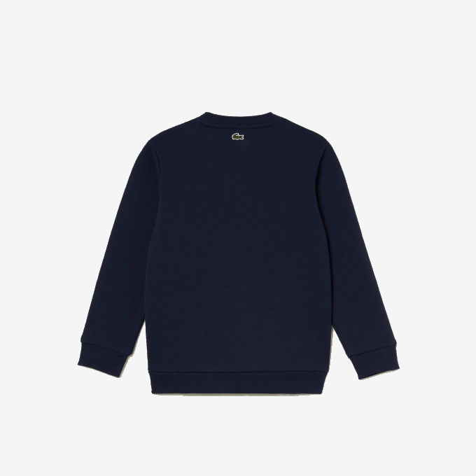 Kids Lacoste V0ZN3055 Navy Blue White 525 Contrast Branded Colorblock Sweatshirt - Image 5