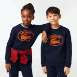 Kids Lacoste V0ZN3056 Navy Blue 166 Contrast Branded Colorblock Sweatshirt