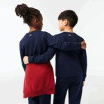 Kids Lacoste V0ZN3056 Navy Blue 166 Contrast Branded Colorblock Sweatshirt - Image 3