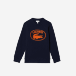 Kids Lacoste V0ZN3056 Navy Blue 166 Contrast Branded Colorblock Sweatshirt - Image 5