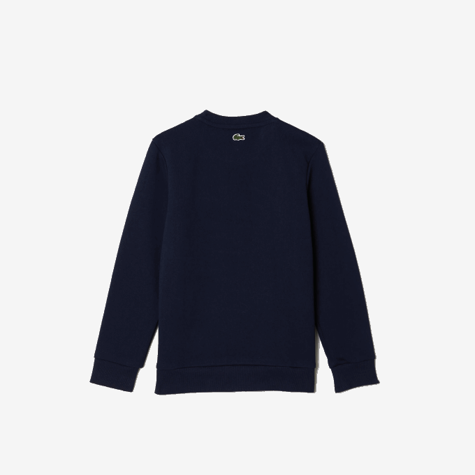 Kids Lacoste V0ZN3056 Navy Blue 166 Contrast Branded Colorblock Sweatshirt - Image 6