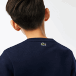 Kids Lacoste V0ZN3056 Navy Blue 166 Contrast Branded Colorblock Sweatshirt - Image 7