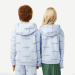 Kids Lacoste V0ZN3063 Light Blue T01 Organic Cotton Zipped Hoodie - Image 3