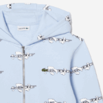 Kids Lacoste V0ZN3063 Light Blue T01 Organic Cotton Zipped Hoodie - Image 5