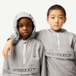 Kids Lacoste V0ZN3065 Grey KZW Pull-Over Hooded Jacket - Image 2