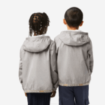 Kids Lacoste V0ZN3065 Grey KZW Pull-Over Hooded Jacket - Image 3