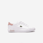 Kids Lacoste V0ZN3066 White & Light Pink 1Y9 Powercourt Synthetic Sneakers