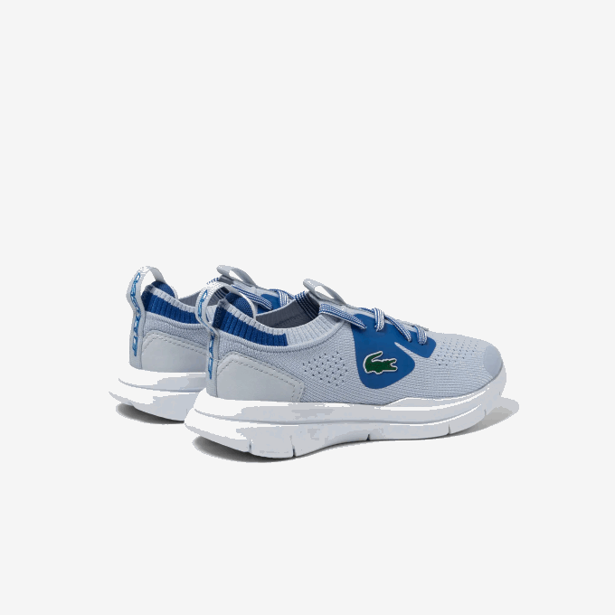 Kids Lacoste V0ZN3069 Light Blue 52C Run Spin Knit Textile Sneakers - Image 3