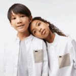 Kids Lacoste V0ZN3080 White Beige NBN Contrast Pocket Shirt - Image 2